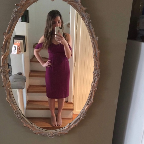 ASTR the Label Purple/Plum Cold Shoulder Cami Dress - Picture 4 of 7